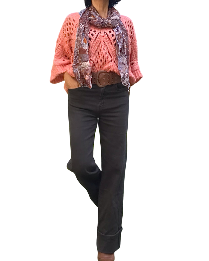 Pantalon brun 28 pouces de jambe avec revers