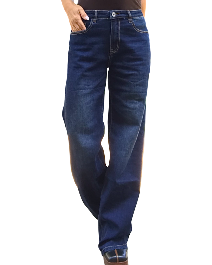 Jeans bleu foncé jambe droite 31 pouces de jambe