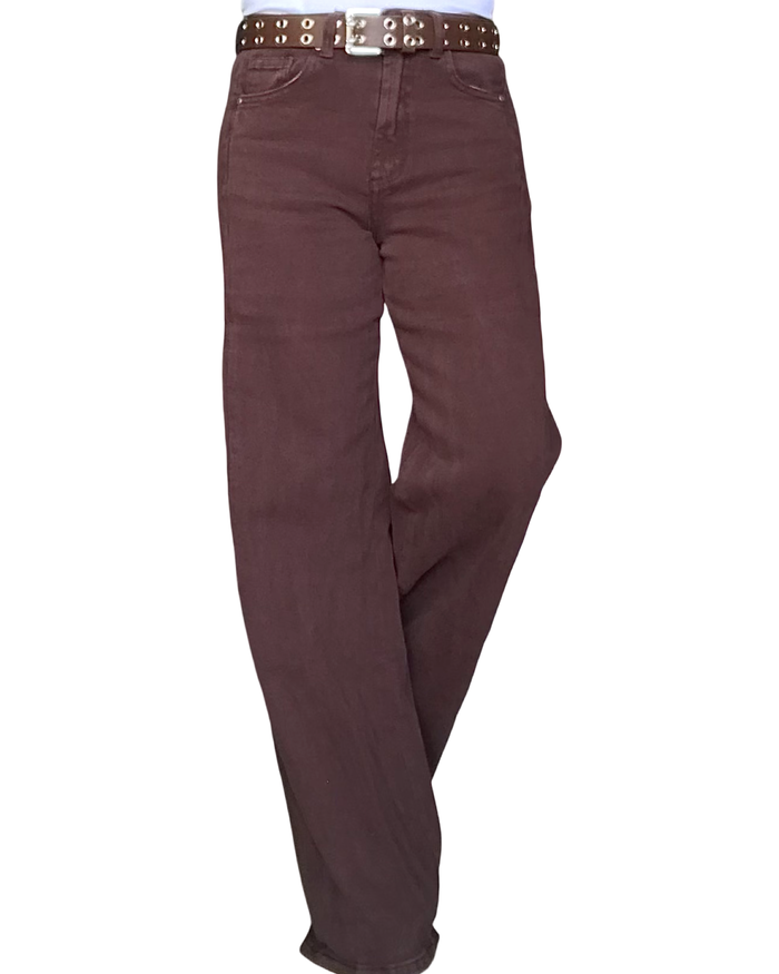 Pantalon palazzo brun 32 pouces de jambe