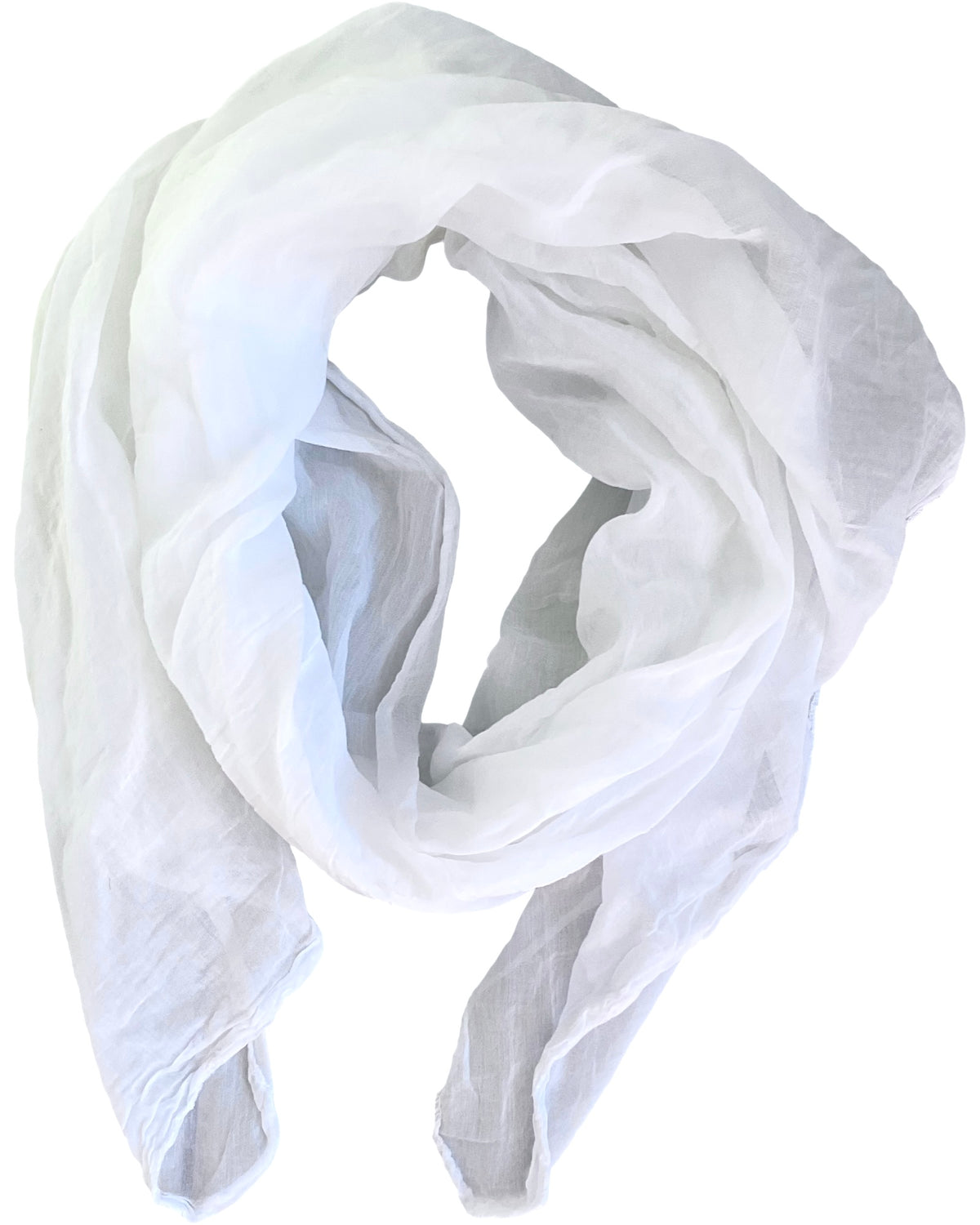 Foulard blanc 20% soie et 80% coton