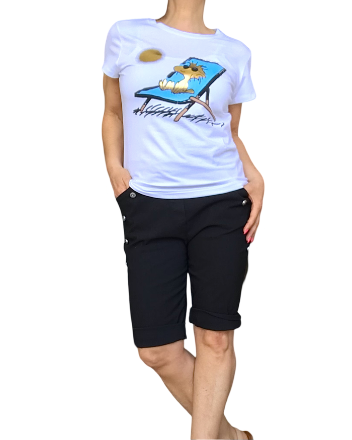 T-shirt Woodstock soleil – Blanc doux & décontracté