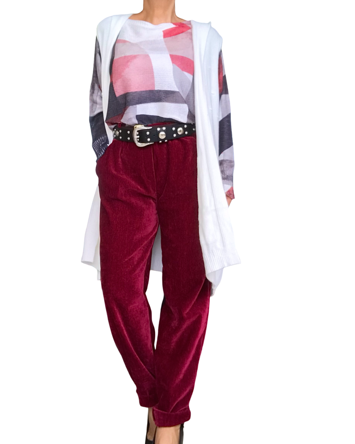 Veste crème uni longue avec capuchon