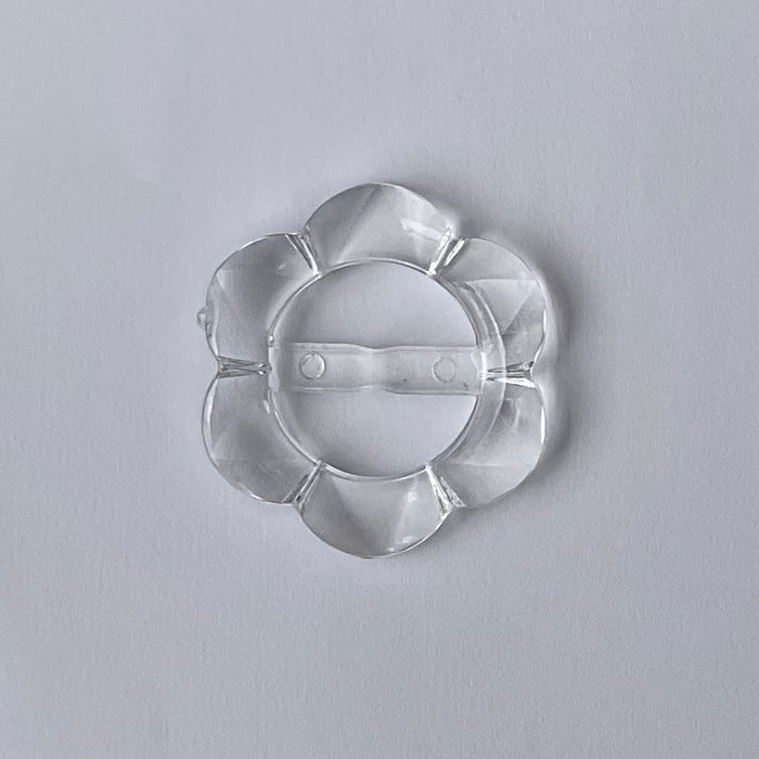 Boucle d’ajustement fleur plastique transparent 1 3/4pouces de diamètre