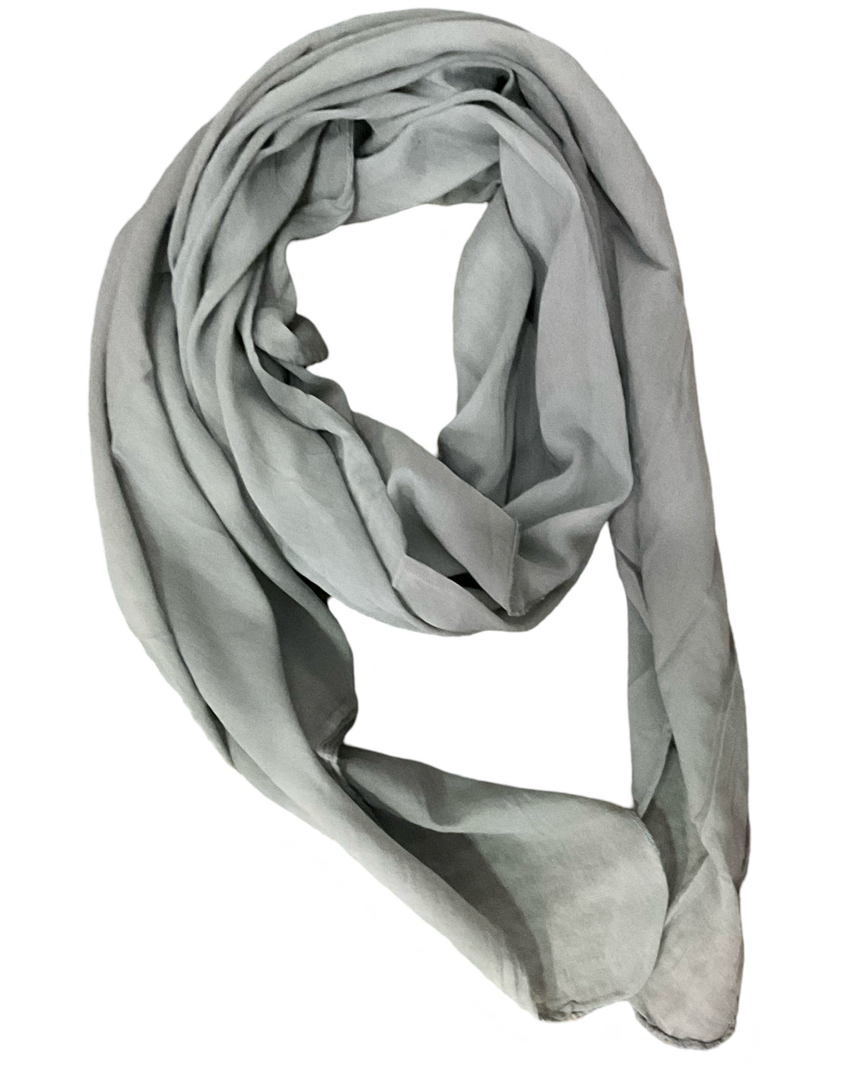 Foulard gris souris 20% soie et 80% coton