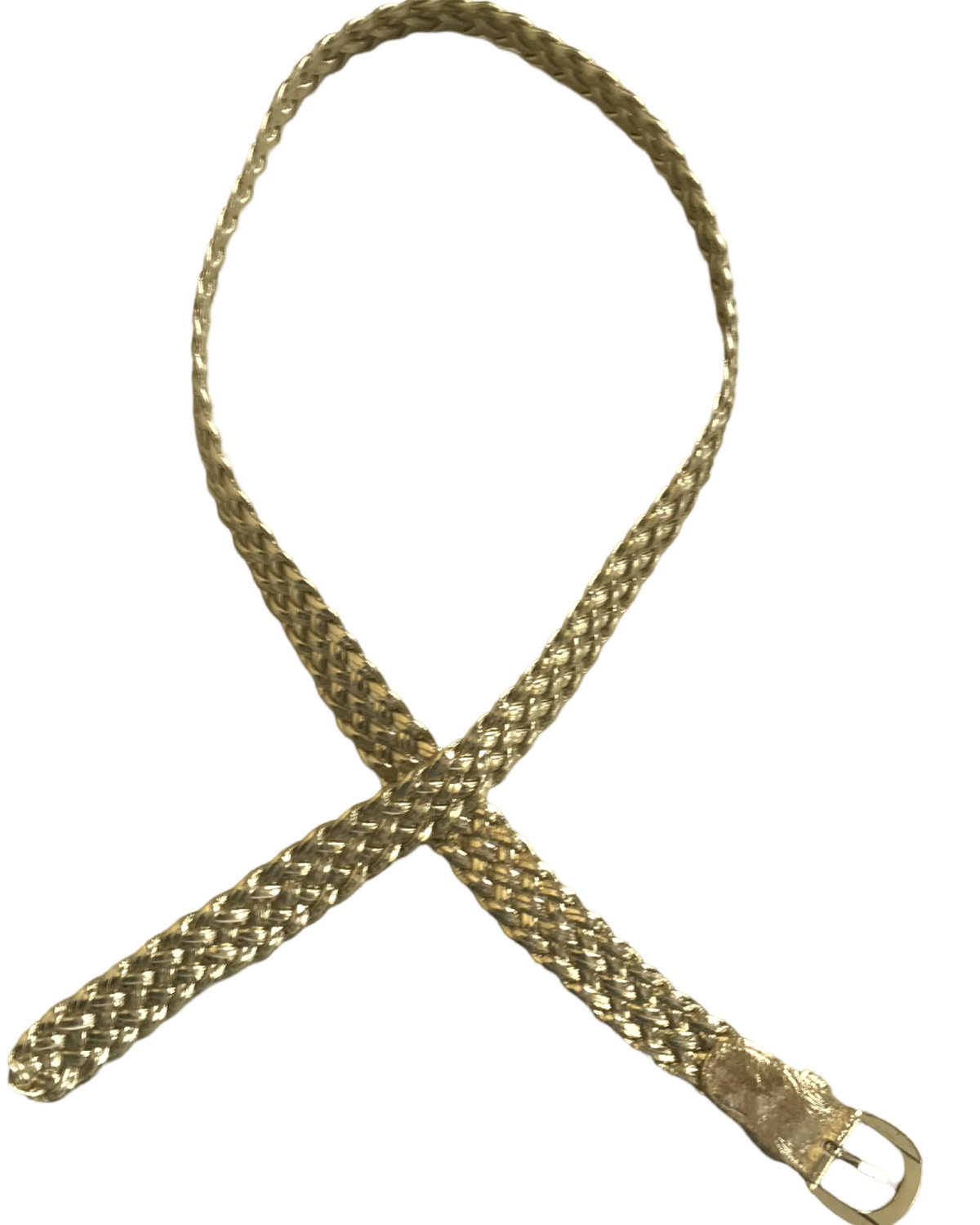 Ceinture tressée dorée en cuir vegan 1 pouce de largeur