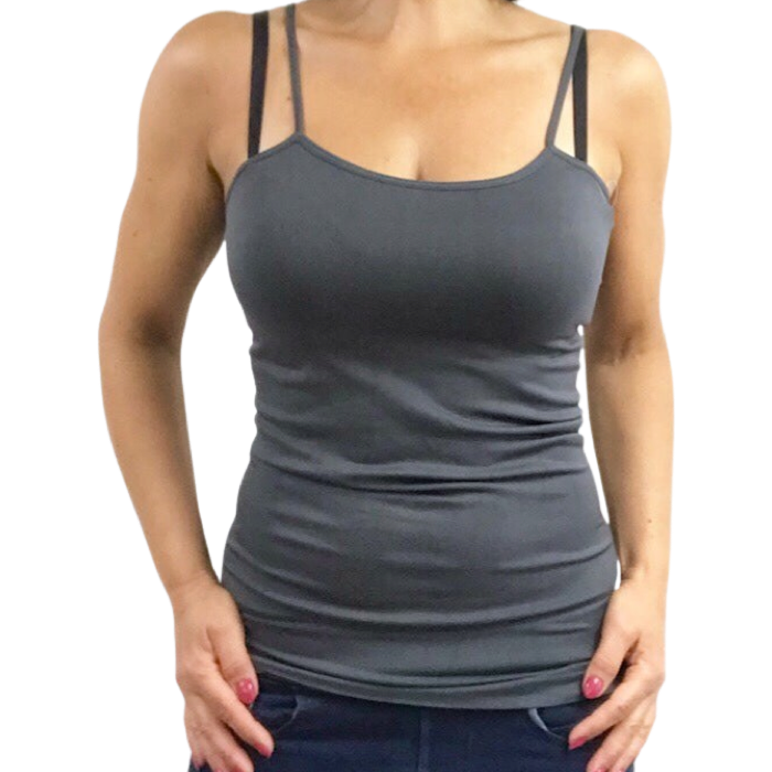 Grey spaghetti strap top online