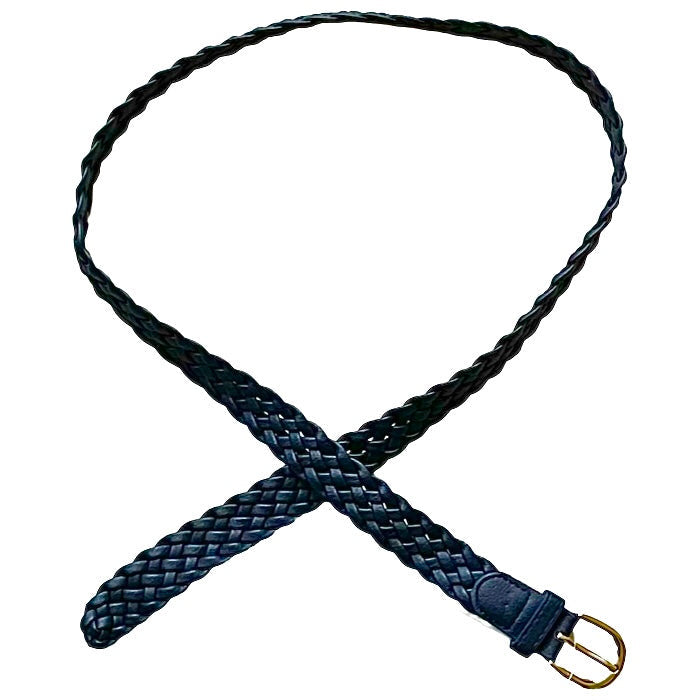 Ceinture marine étroite tressée en cuir vegan 1 pouce largeur