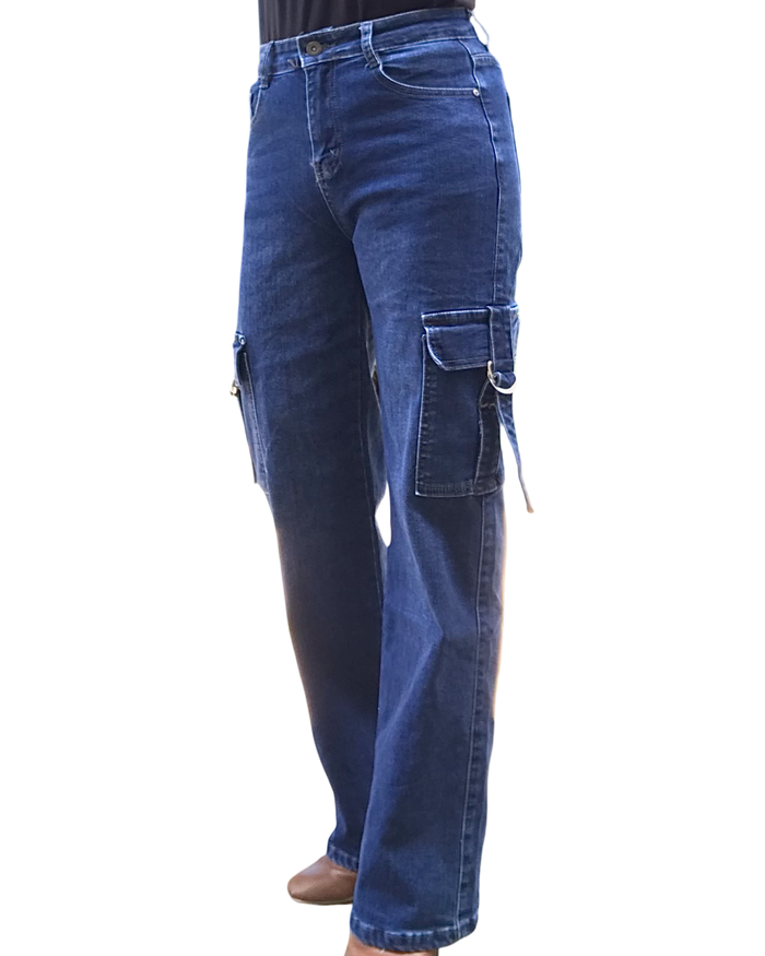 Jeans cargo bleu foncé 28 pouces de jambes