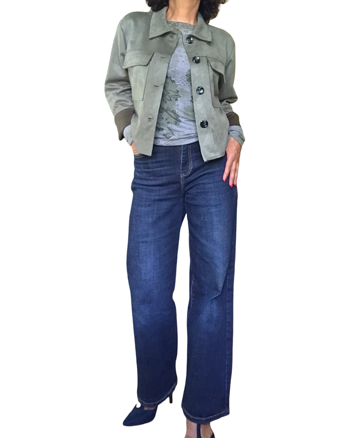 Jeans droit bleu foncé 7/8