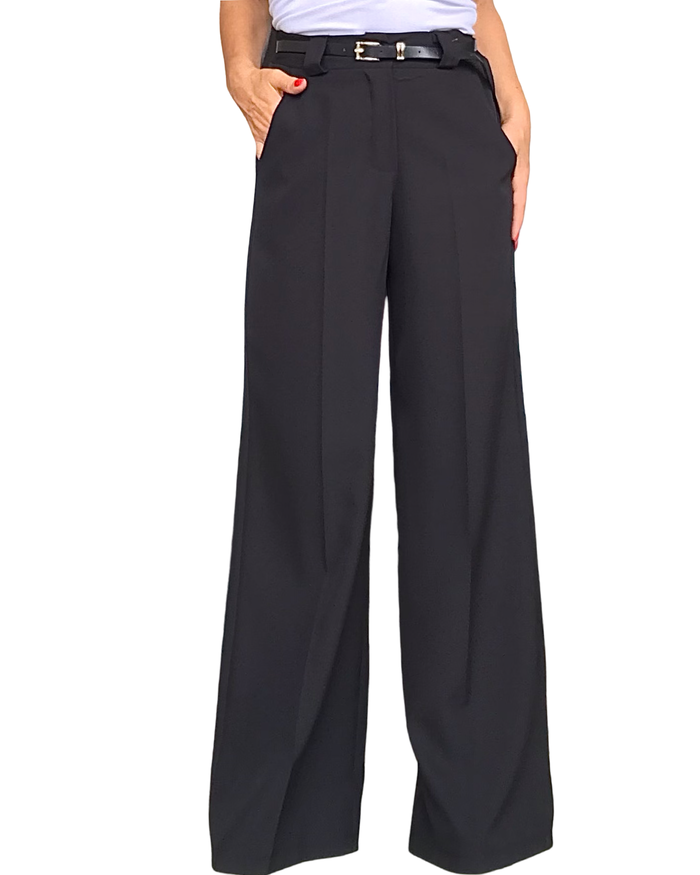 Pantalon noir classique, taille élastique 32 pouces de jambes