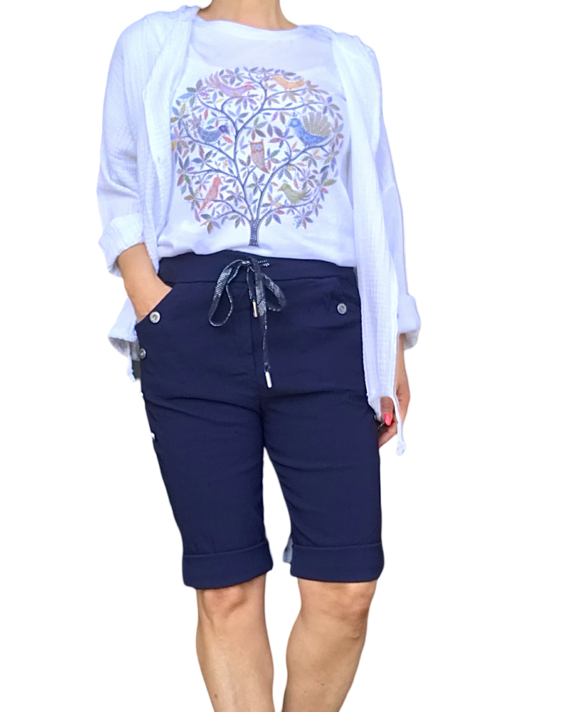 T-shirt arbre de vie blanc scintillant & léger
