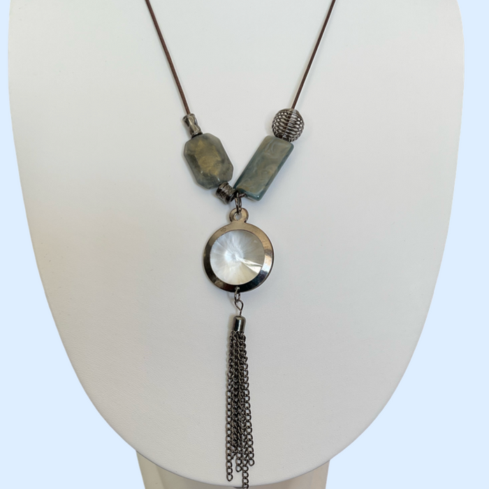 Jewelry | Long necklace with teal stone pendant
