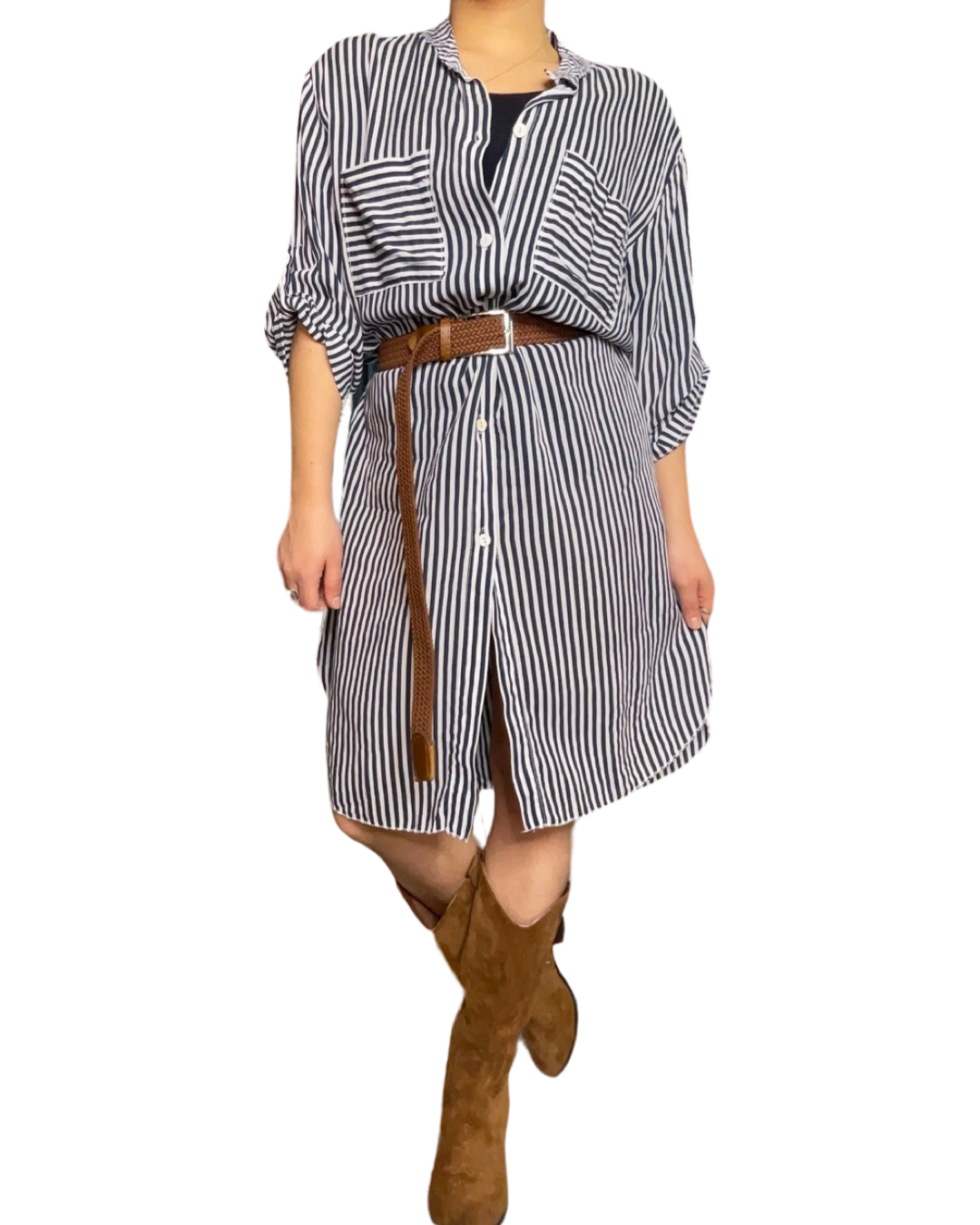Chemise longue discount rayée