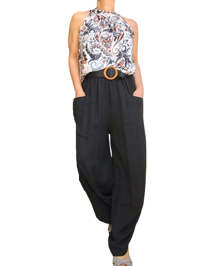 Camisole paisley nouée au cou, chic et légère
