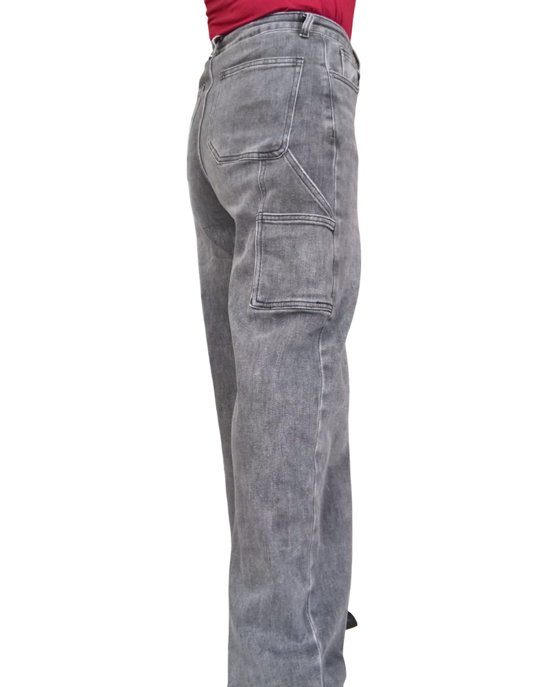 Jeans gris droit panthers 32 pouces de jambe