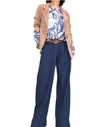 Pantalon marine classique, taille élastique 32 pouces de jambes
