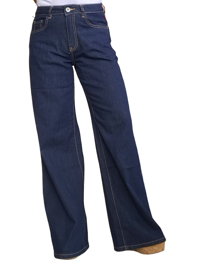 Jeans bleu foncé jambe droite 32 pouces de jambe