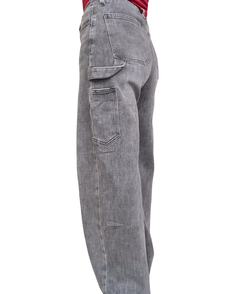 Jeans gris droit panthers 32 pouces de jambe