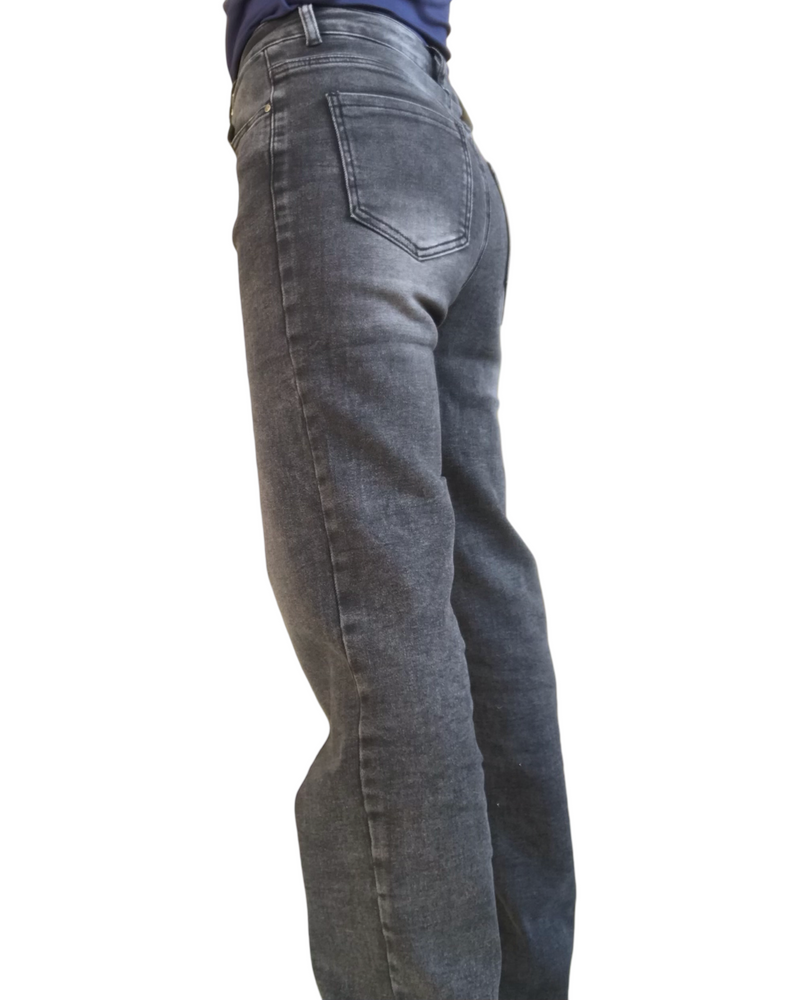 Jeans noir délavé jambe droite 30 pouces de jambe taille au nombril de coté