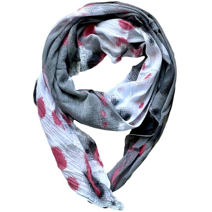 Foulard gris avec des pastilles