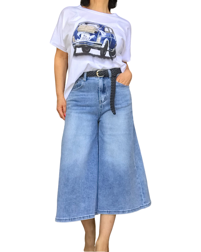 Jupe culotte bleu clair – Style & confort assurés