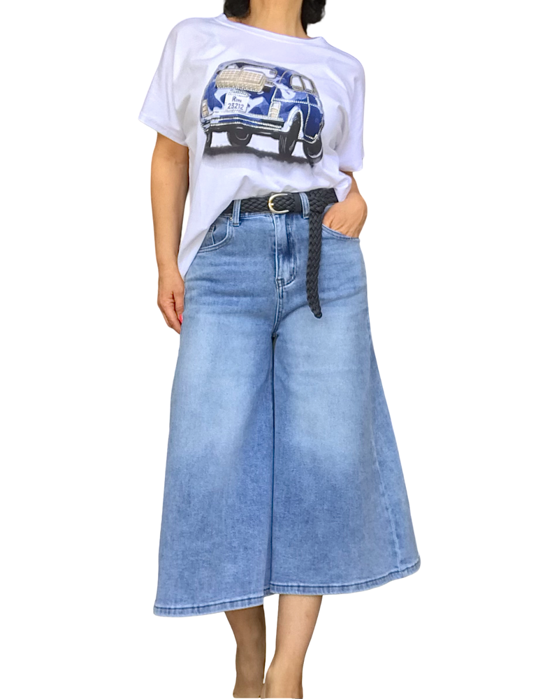 Jupe culotte bleu clair – Style & confort assurés