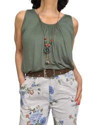 Camisole kaki élastique au bas