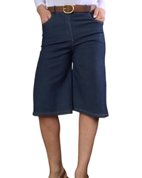 Jupe culotte en jeans bleu foncée 21 pouces de longueur