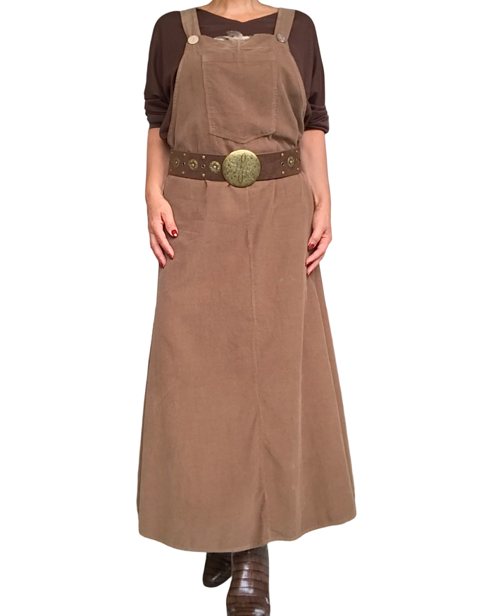 Jumper en velours camel long