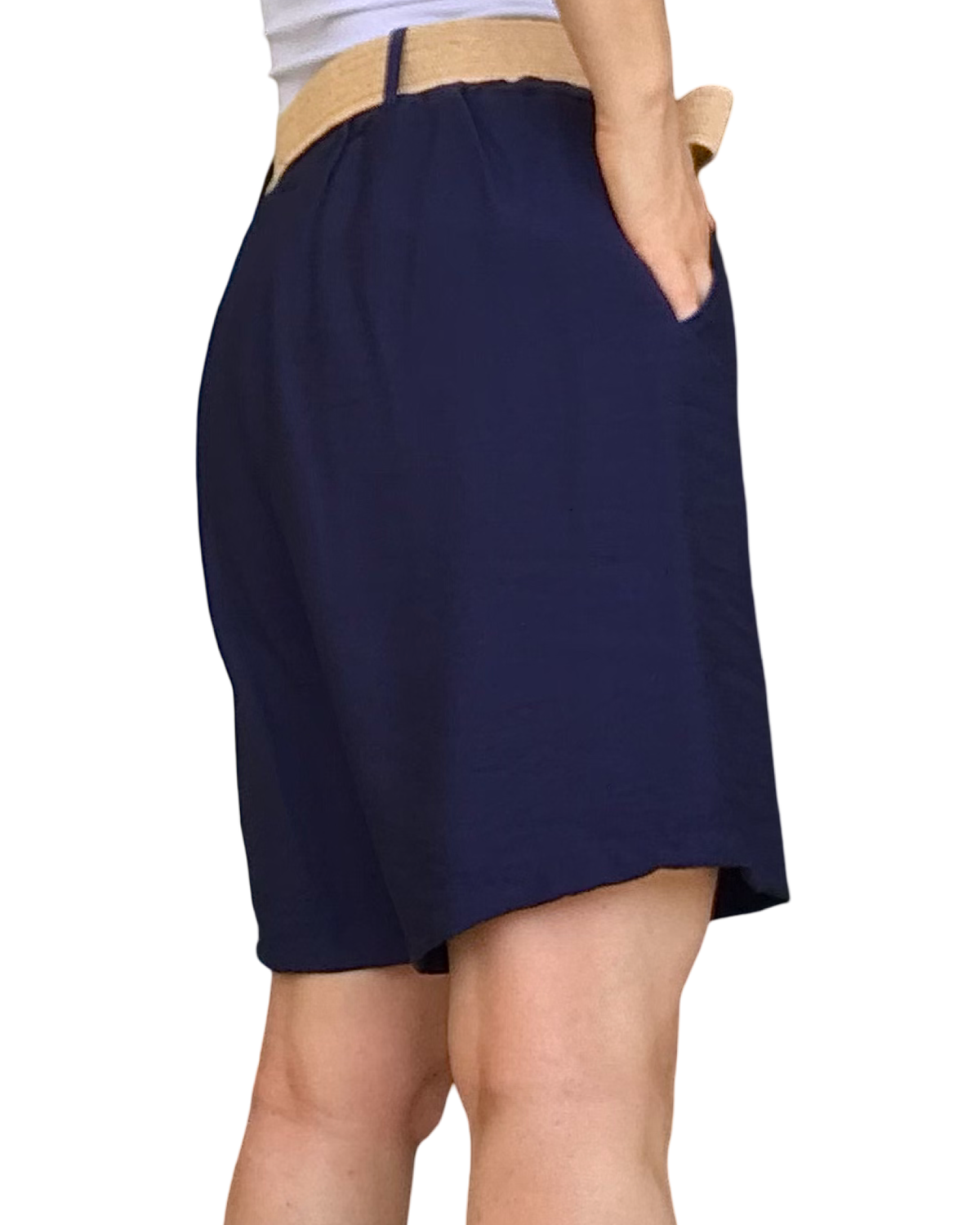 Short bleu marin taille élastique