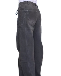 Jeans gris jambe droite avec poches appliquées devant