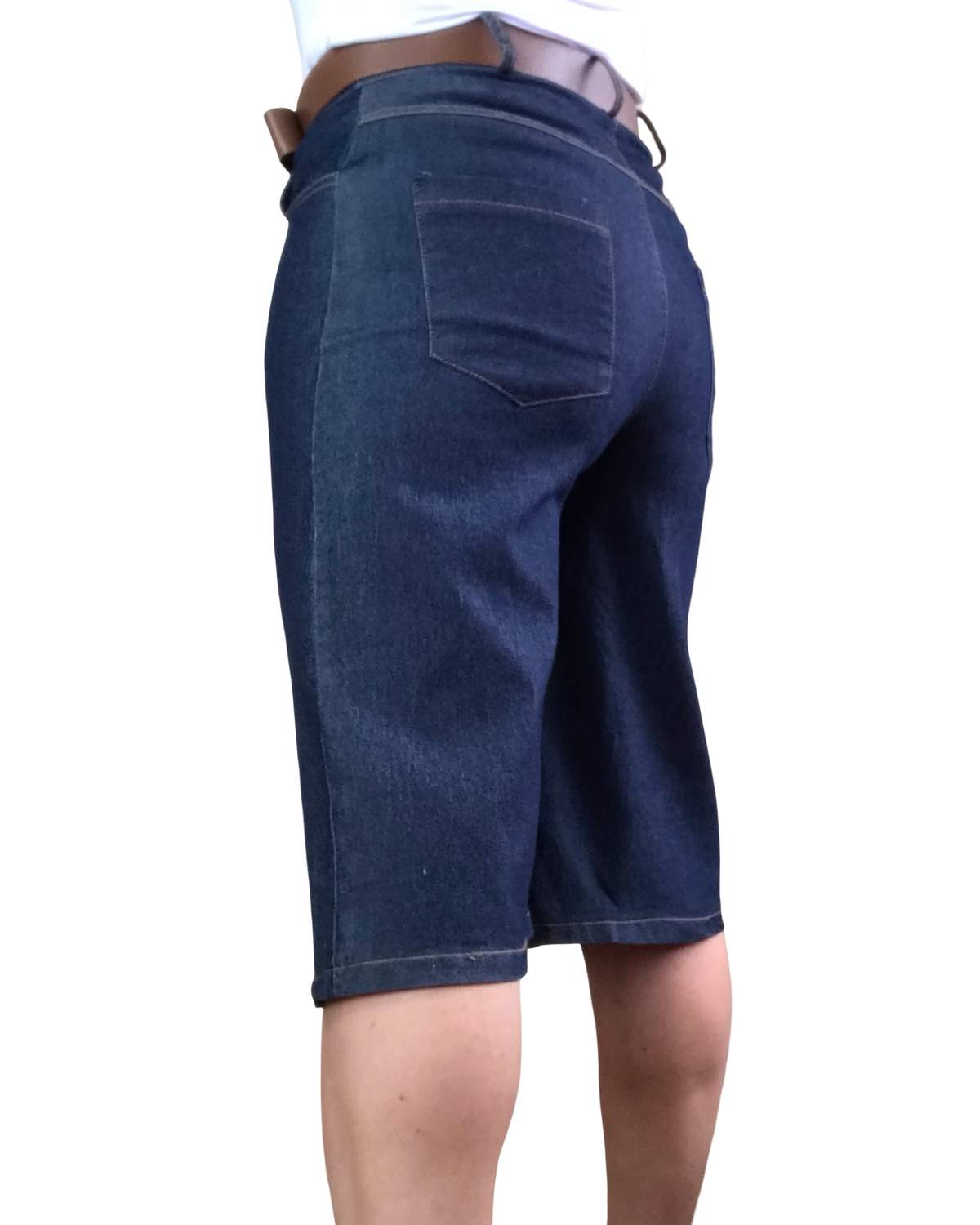 Jupe culotte en jeans bleu foncée 21 pouces de longueur