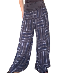 Pantalon brun et marine Aladin taille élastique