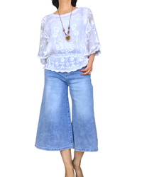 Jupe culotte bleu clair – Style & confort assurés