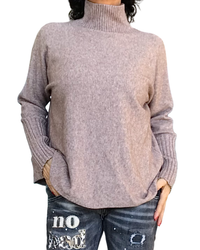 Chandail col cheminé moka chiné