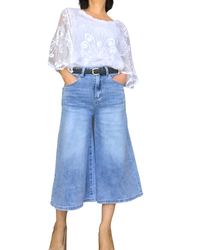 Jupe culotte bleu clair – Style & confort assurés