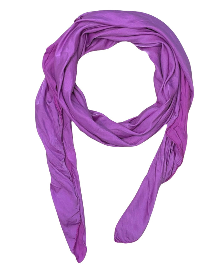 Foulard femme léger violet 20% soie