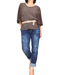 Jeans boyfriend bleu foncé – Style urbain & confort | Livraison 10 mai