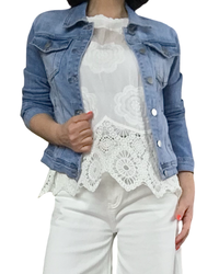 Jeans Jacket bleu clair avec poches devant
