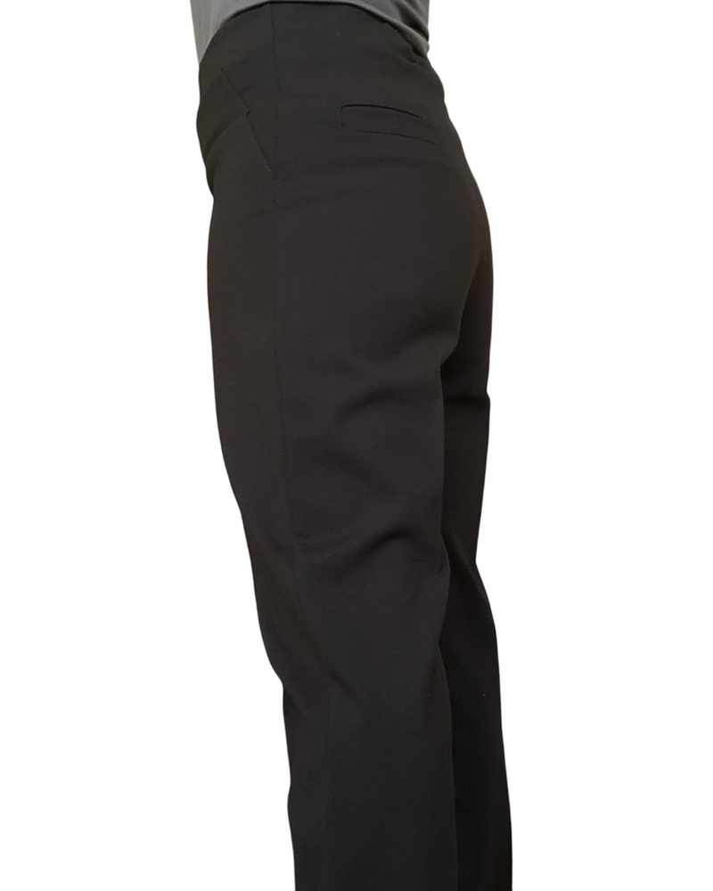 Pantalon noir jambe droite taille élastique de coté 