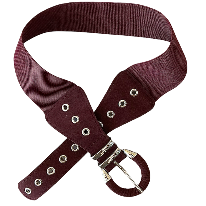 Ceinture bourgogne élastique en ultra suède