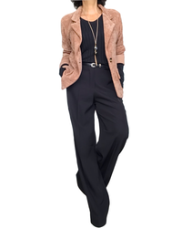 Pantalon noir classique, taille élastique 32 pouces de jambes