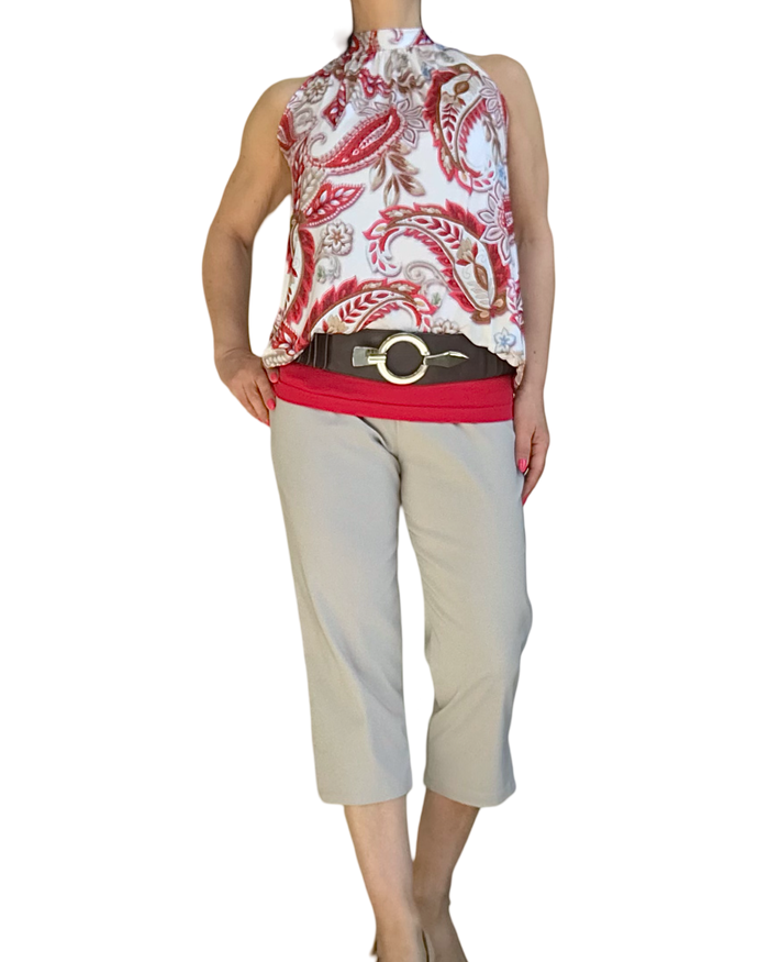 Camisole col noué cachemire chic et fluide
