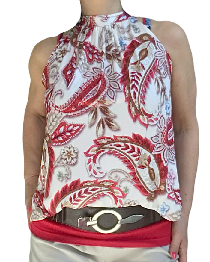 Camisole col noué cachemire chic et fluide