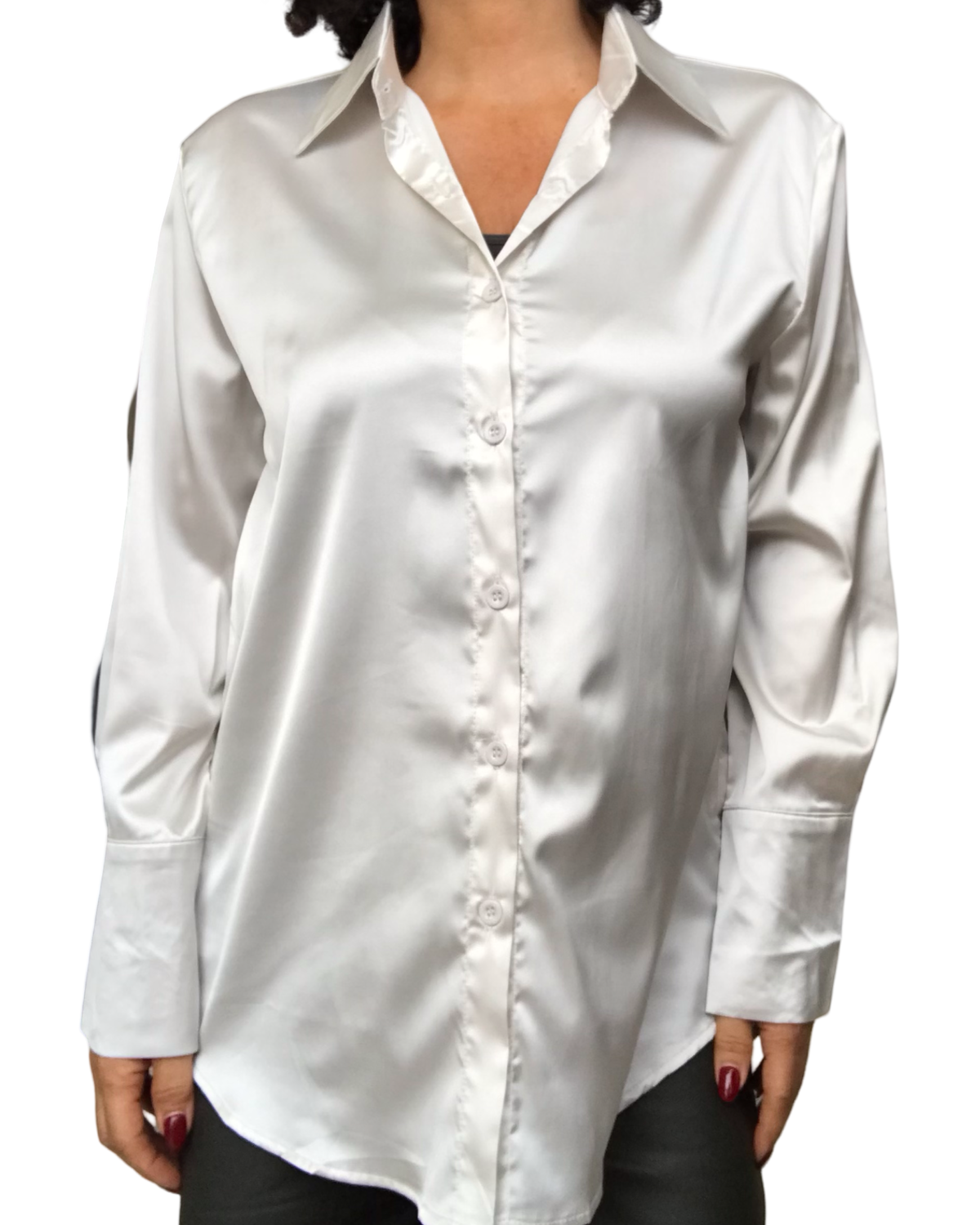 Chemise en satin crème