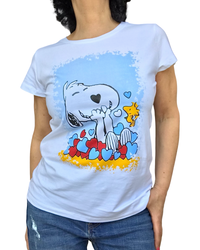 T-shirt blanc Snoopy rieur – Charme et confort