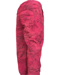 Pantalon rouge vin motifs léopard à taille élastique avec cordon