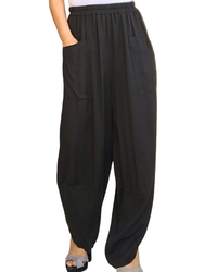 Pantalon baggy noir fluide et stylé – Taille élastique