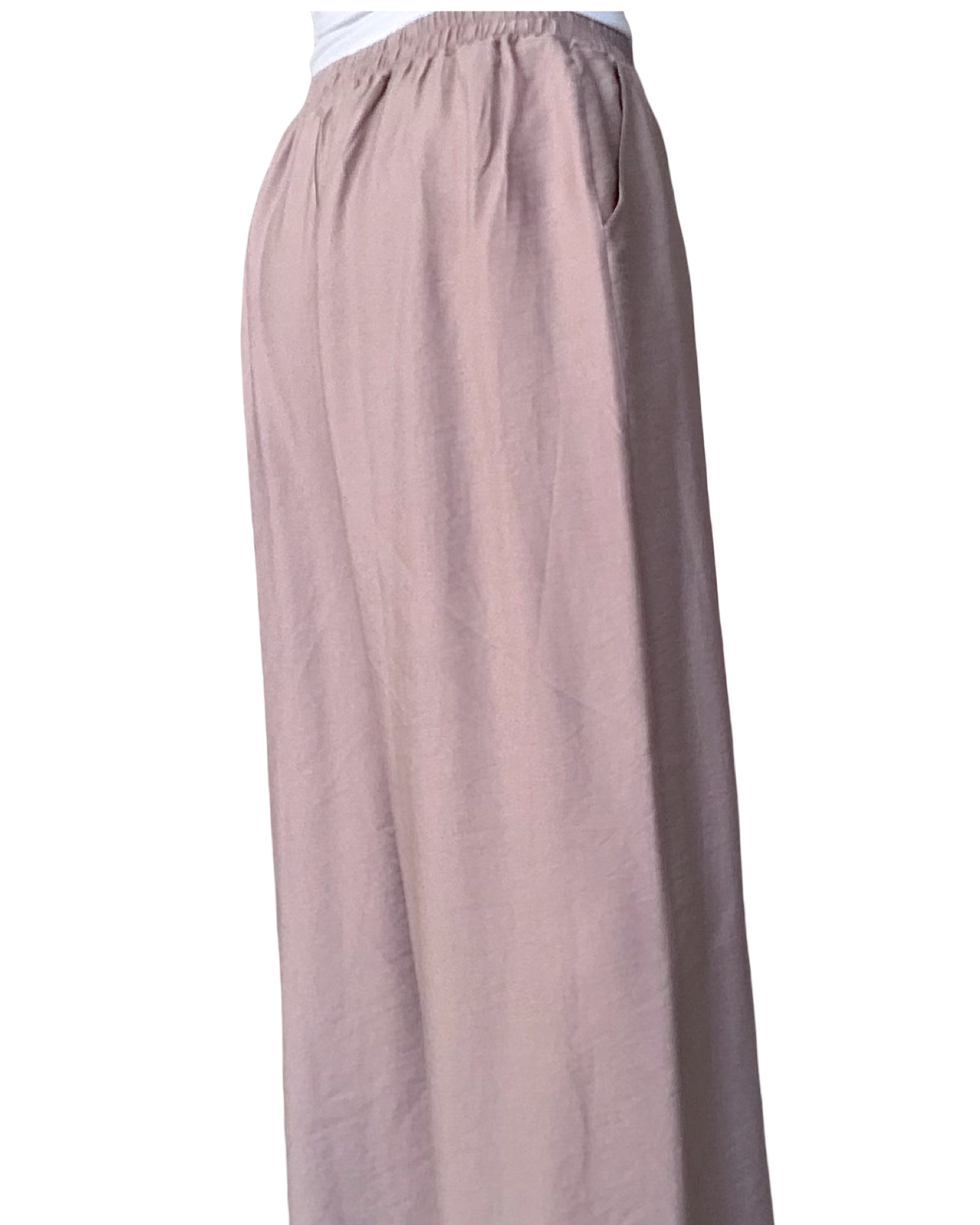 Pantalon palazzo moka taille élastique 30 pouces de jambe