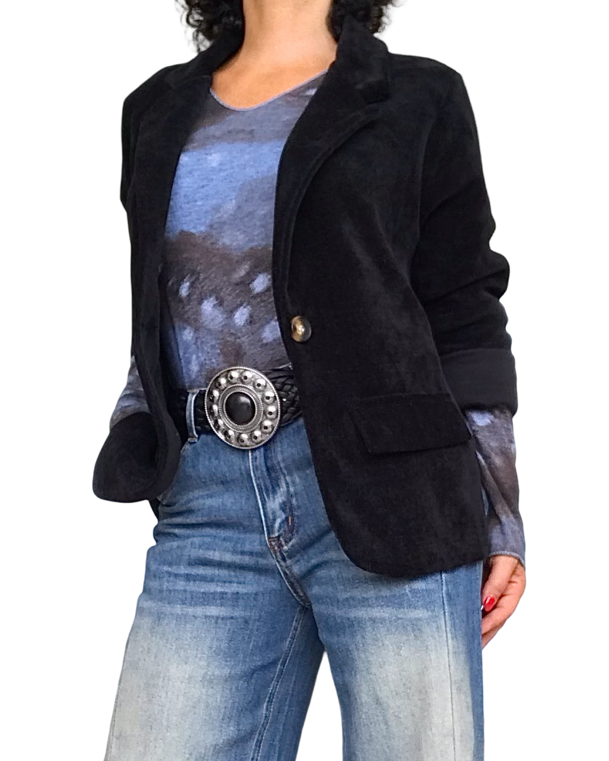Veston Noir en corduroy